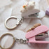 Portable Cartoon Mini Stapler with Keychain, Rabbit Desktop Stapler Set with 1000PCS Staples, Cute Bear Home Key Ring Stapler for Office School St...