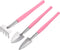 MECCANIXITY Gardening Tools 3 Pack Iron Spade Rake Transplanting Plants Care Digging Kits, Pink...