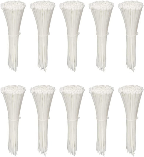 1000 Pack 4 inch KOOWIN Nylon Plastic Cable Zip Ties Small Wire Wraps White...