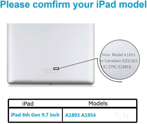 for White iPad 6 2018 6th Generation A1893 A1954 Touch Screen Digitizer Assembly Replacement with Home Button,Camera Bracket,Pre-Installed Adhesiv...