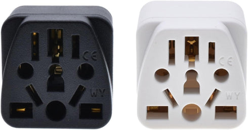 2-Pack ALINNA US Travel Plug Adapter, EU to US Plug Adapter, Universal EU UK AU CN JP to USA (Type B), Grounded 3 Prong USA Wall Plug Adaptor Outl...