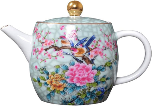Ciieeo 1pc Ceramic Teapot Floral Tea Kettle Japanese Tea Kettle Enamel Teapot Infuser Floral Teapot Ceramic Pour Teapot Loose Leaf Tea Steeper Pot...