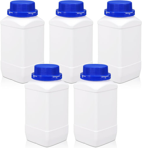 34oz Plastic Lab Chemical Reagent Bottles, Square Sample Storage Container, Plastic Chemical Container Bottle with Anti-theft Cap, Wide Mouth Samp...