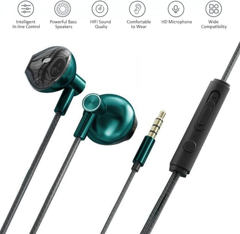 Kamon 4 Pack Earbuds Headphones with Remote & Mic, Earphones Wired Stereo in-Ear Bass for iPhone, Android, Smartphones, iPod, iPad, MP3, Fits All ...