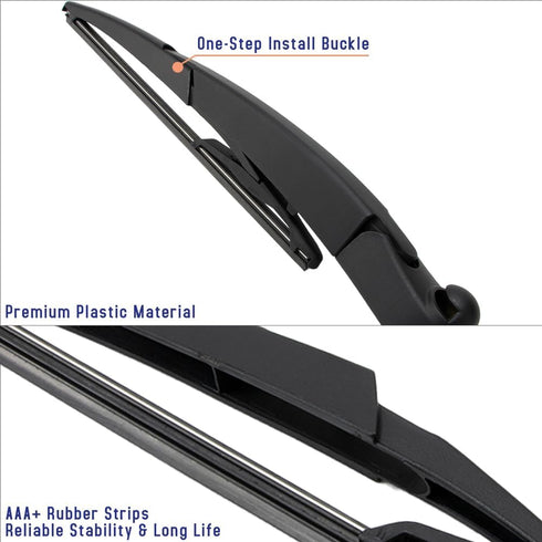 Rear Windshield Wiper Arm Blade Assembly Kit Compatible with 2007-2013 Mini Cooper R56 Hatch 3-Door, 2009-2015 Mini Cooper John Cooper Works, Rear...