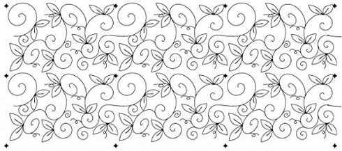 Whimsical Garden - Edge to Edge Stencil, Continuous Line Template for Free Motion Quilting, Domestic Machine Quilting, Hand Quilting, Long-Arm Qui...