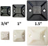1.5" Adhesive Backed Mounting Bases with 8" Cable Ties - Black...