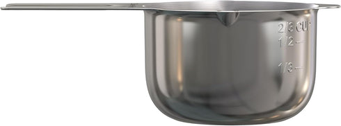 Color Up Premium 2/3 Cup Measuring Cup (160 ml) - Stainless Steel, One-Piece Construction, Dishwasher Safe, Accurate for Wet & Dry Ingredients – O...
