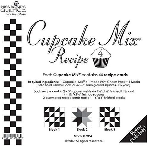 Moda Cupcake Mix Recipe Foundation Paper Pattern Pad #4...