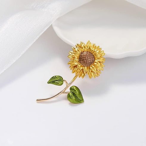 Sunflower Brooch Pins Set Rhinestone Crystal Flower Bee Lapel Pin Shining Elegant Vintage Gold Yellow Pin Ladies Brooch...