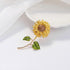 Sunflower Brooch Pins Set Rhinestone Crystal Flower Bee Lapel Pin Shining Elegant Vintage Gold Yellow Pin Ladies Brooch...