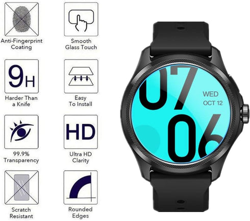 Compatible for Ticwatch Pro 5 Enduro/Pro 5 Screen Protector, 9H Anti-Scratch Tempered Glass Protective Film Compatible for Ticwatch Pro 5 Android/...