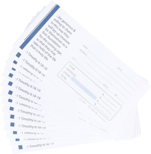 Church Offering Envelopes - Cash Envelopes For Tithes And Offering - Offering Envelope - Pack of 100 - Swanson Christian Products (1 TIMOTHY 6:18-...