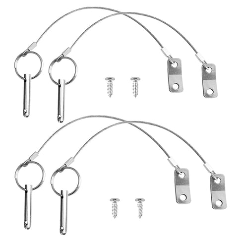 Boat Bimini Pin 4PCS Quick Release Pin 1/4" Diameter w/Lanyard Prevents Loss, Full 316 Stainless Steel, boat tops and support poles sailboat Acces...