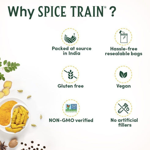 SPICE TRAIN Whole Mace (50g/1.76oz) Non GMO, Gluten Free, 100% Raw, Sourced from India, For Cooking, Smoothies, Lattes, Packed in Resealable Ziplo...