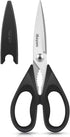 iBayam 1-Pack Kitchen Scissors All Purpose Kitchen Shears 8.5" Cooking Scissors with Sheath, Black Kitchen Accessories, Household Appliances Home ...