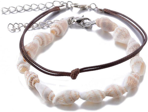 Xerling Seashell Anklet Natural Cowrie Shell Ankle Bracelet Beach Barefoot Chain for Women Girls Layered Sandals Bracelet Summer...