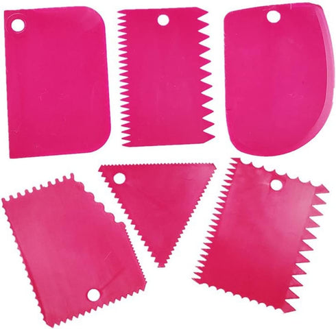 6PCS Pottery Plastic Scraper Tools Set Clay Sculpture Pottery Clay Sculpture Carving Tool DIY Clay Texture Scraper Textured Art Tools,Hot Pink...