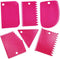 6PCS Pottery Plastic Scraper Tools Set Clay Sculpture Pottery Clay Sculpture Carving Tool DIY Clay Texture Scraper Textured Art Tools,Hot Pink...