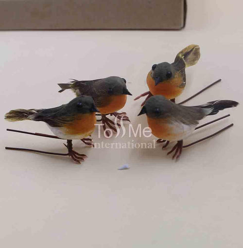 10PCS Robin Bird Christmas Tree Decoration Craft Very Cute Artificial Feather...