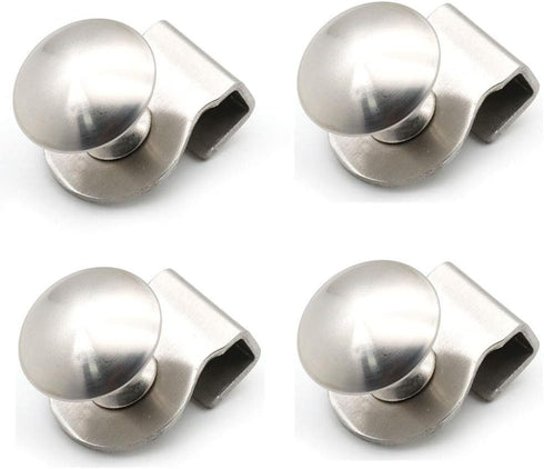 Set of 4 Glass Door Knobs, Clipping 3-8mm Glass Doors, Stainless Steel Handle, Pulls Knob Punching Drill Free, Home Office Cupboard Showcase Cabin...