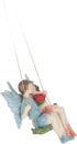 Couple Flower Fairy Garden Pendant, Fairy Girl and Boy Sitting on Swing Sculpture, Exquisite DIY Couple Flower Fairy Garden Pendant, Garden Hangin...
