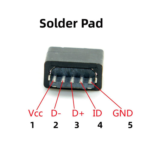 chenyang 50 Pack Micro USB DIY Connector Micro USB Type B 5Pin Female Socket Port Repair Replacement Solder Adapter with PCB Board...