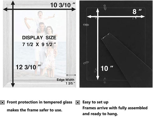 LaVie Home 8x10 Picture Frames (1 Pack, Distressed White) Rustic Photo Frame Set with Tempered Glass for Wall Mount & Table Top Display...