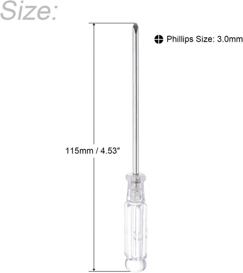 uxcell Mini Phillips Screwdriver, 3.0mm Cross Head 115mm Length for Small Appliances Repair, 5 Pcs...