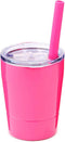 Kids Stainless Steel Cup Lovely Small Rambler Tumbler with Lid and Silicone Straw, 8.5 OZ (1, Rose Red)...