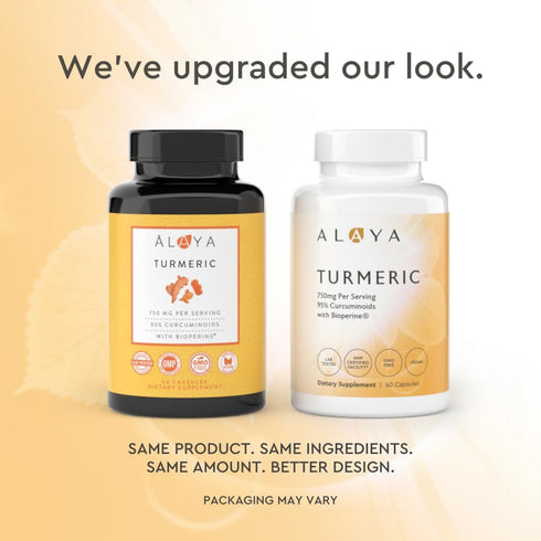 Alaya Naturals - Premium Turmeric Curcumin with Bioperine - 750 mg with 95% Standardized Curcuminoids Per Capsule - High Potency, Absorption, & Av...