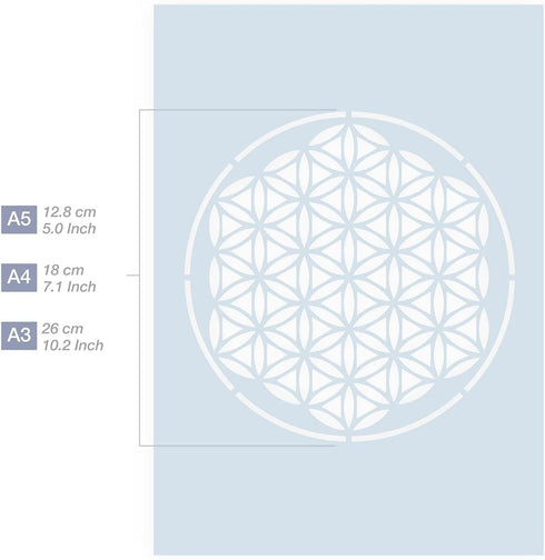 Mandala Stencil - A4 Mandala Stencil for Furniture, Walls, Floors - Mandalas for DIY Home Decor - Reusable Kids Friendly DIY Mandala Stencil for P...
