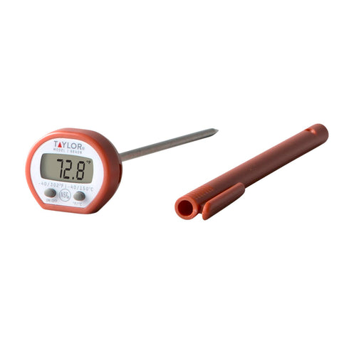 Taylor Instant Read Digital Meat Food Grill BBQ Cooking Kitchen Thermometer, Comes with Pocket Sleeve Clip, Red...