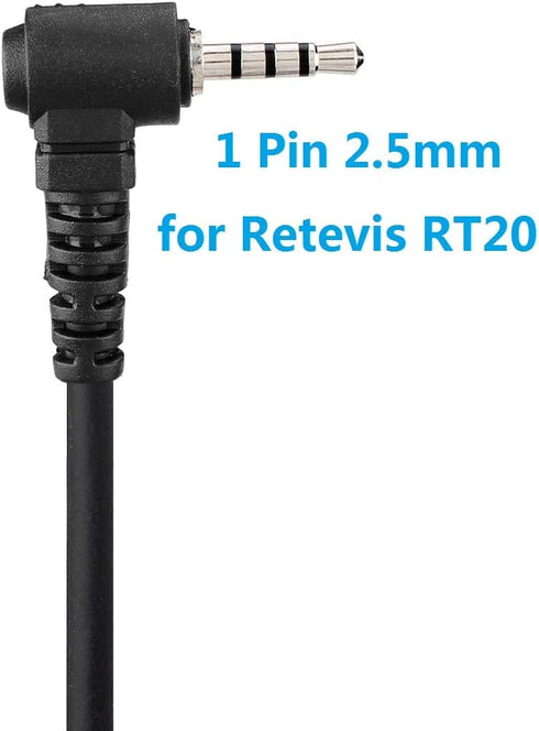Retevis RT20 2 Way Radio Earpiece 1 Pin 2.5mm with Speaker Mic, Compatible with Retevis RT20 Walkie Talkies, C Shape Earhook Lightweight Walkie Ta...