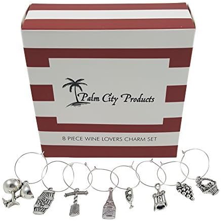 Two Gorgeous Wine Charm Sets – 18 Pieces Total, Wine Lover and World Traveler Themes...