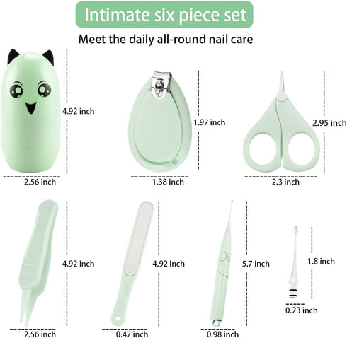 5-in-1 Baby Nail Kit, Baby Manicure Set, Baby Nail Clippers Set with Cute Case, Nail Clipper, Scissors, Tweezers, Glowing Ear Scoop, Baby Nail Fil...