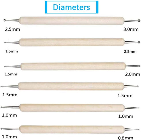 ABenkle 10Pcs Dotting Tools Ball Styluses for Rock Painting, Pottery Clay Modeling Embossing Art Mandala...