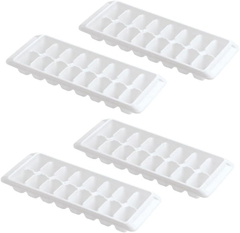 Easy Release White Ice Cube Tray, 16 Cube Trays (Pack of 4) (4 Pack - 64 Cubes)...