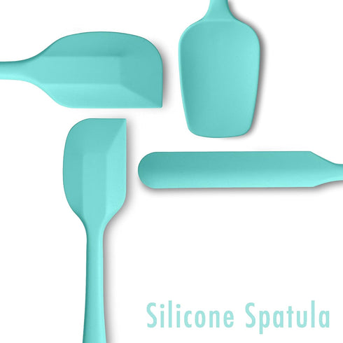 4 Piece Silicone Spatula Set, Flexible Heat Resistant Non-scratch Baking Cooking Rubber Spatulas with Stainless Steel Core, Aqua Sky...