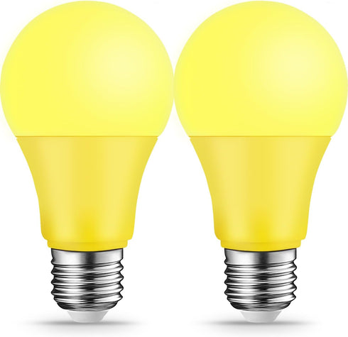 Bug Light Bulbs LED Yellow Light Bulb for Outside, 9W (6W Equivalent), E26 Base Amber Bug Light for Porch, Patio, Deck, Backyard, Hallway...