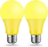 Bug Light Bulbs LED Yellow Light Bulb for Outside, 9W (6W Equivalent), E26 Base Amber Bug Light for Porch, Patio, Deck, Backyard, Hallway...