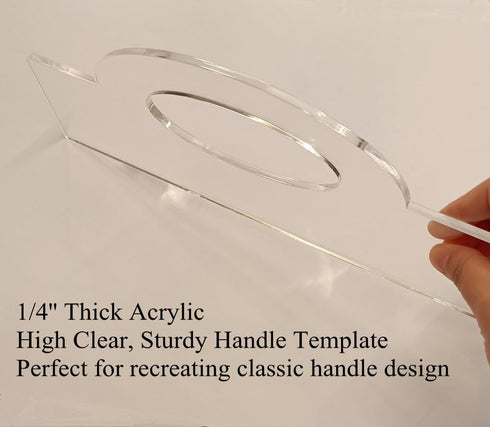 Oval Grip Charcuterie Board Handle Template,Oval Grip Handle Acrylic Router Template for Charcuterie Home Kitchen Cutting Board Handle (11.75x4.1"...