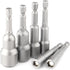 6 Pcs Hex Shank Magnetic Power Nut Driver Set, 1/4 Inch Quick Connect Hex Shank Tool Set, Works with 6/8/10/12/14/17 mm Hex Drive Jacks, Chrome Va...