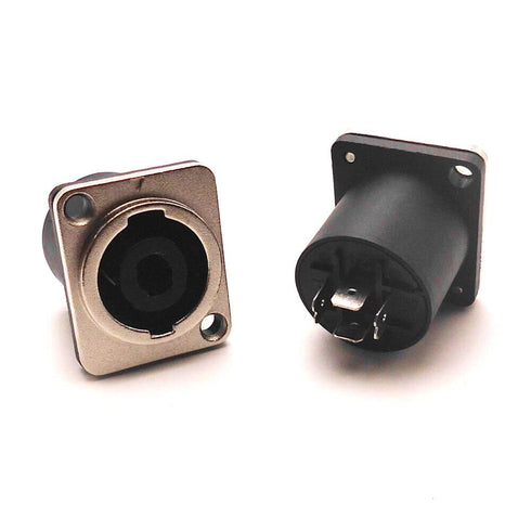 10-Pack Replacement Speakon Connector 4 Pole with 31 * 26mm Metal Panel Mount for NL2FC, NL4MP, NL4MPR, NL4FC, NL4FX, NLT4X, NL4 Series...