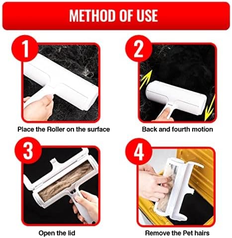 Pet Hair Remover - Lint Roller for Dog and Cat Hair | Portable, Reusable, Eco-Friendly Pet Hair Remover Brush for Couches, Carpet, Bedding, Clothe...