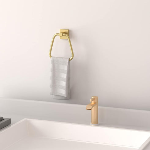 Towel Ring Brushed Gold,Hand Towel Holder for Bathroom SUS304 Stainless Steel Towel Racks Wall Mount Towel Hanger Bath Accessories...