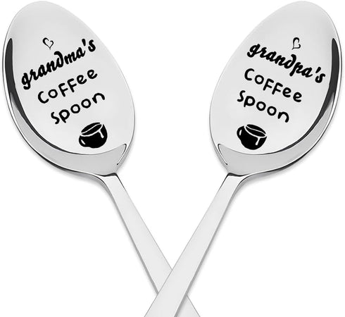 Grandma Grandpa Spoon Gifts from Grandchildren Nana Gigi Granddad Birthday Christmas Gifts for Grandmother Grandfather Granny Gifts for Couple Cof...