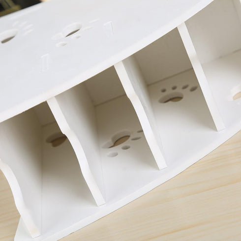 Coideal White Remote Control Holder Caddy - Small Desktop Organizer 4 Compartment Plastic-wood Pen Pencil Holder with Foot Pattern for Office Bedr...