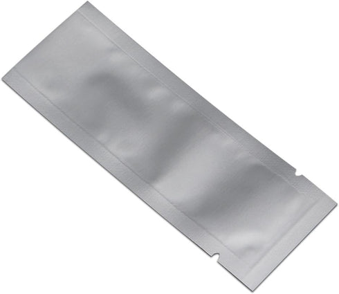 PABCK 100 Pcs 1.38x3.94 inch (Inside Size 0.98x3.54 inch) Coffee Food Storage Heat Sealable 3.34mil Mylar Pure Foil Bag Vacuum Pouch for Sampling ...