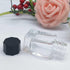 2 Pcs 20ml Clear Glass Jars Empty Refillable Ink Vials Containers with Black ABS Plastic Caps for Ink Liquid...